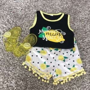 Lemon shirt shorts and shoe set Closet closing !